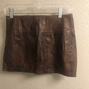 Abercrombie brown leather skirt
